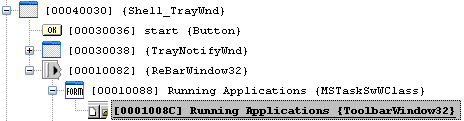 Taskbar window structure