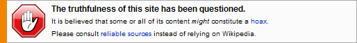 Wikipedia truthfulness disclaimer