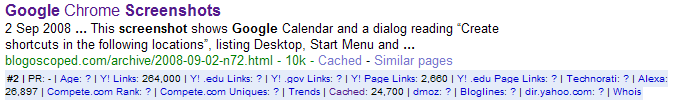 Google SERPs with SEO for Opera