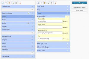 Admin Menu Editor screenshot