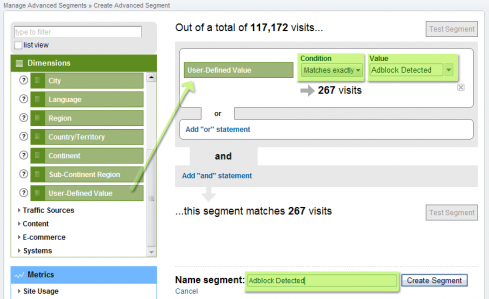Drag & drop the "User-defined Value" to the criteria field