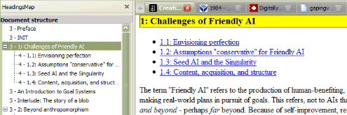 HeadingsMap view of the "Creating Friendly AI" document