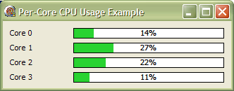 Screenshot of the example application