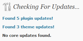 Screenshot of the "Force Update Check" plugin